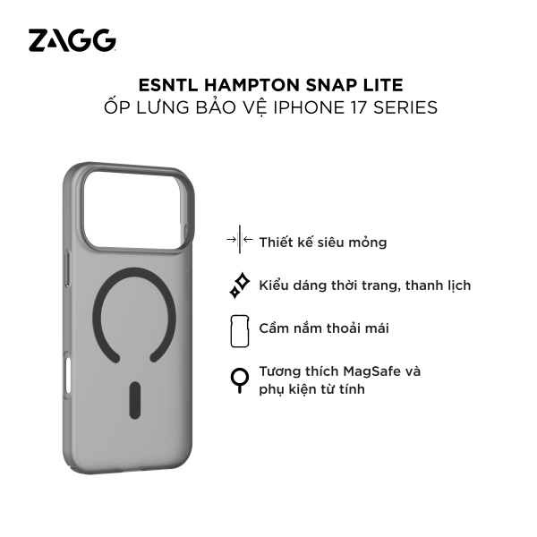 Ốp lưng MagSafe iPhone 17 ZAGG ESNTL Hampton Lite-702319487-2