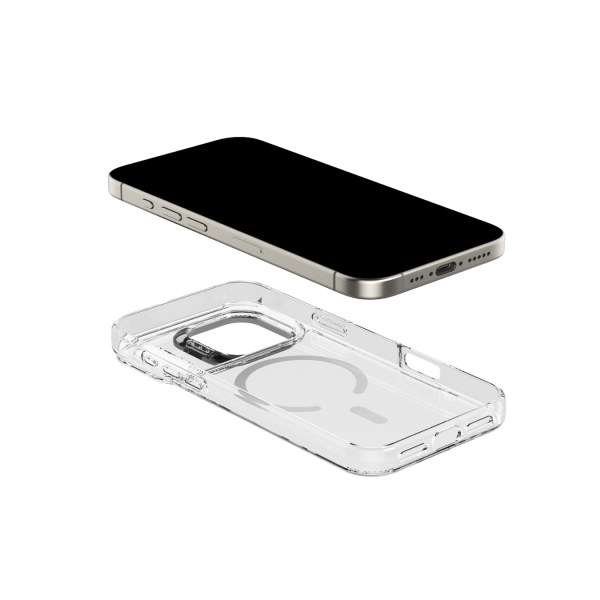 Ốp lưng Magsafe iPhone 17 Pro Max Mipow Tempered Glass StandX Transparent-SXC17D-CR-4