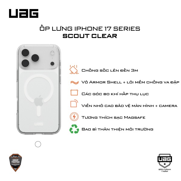 Ốp lưng Magsafe iPhone 17 UAG Scout Clear-114559114341-12