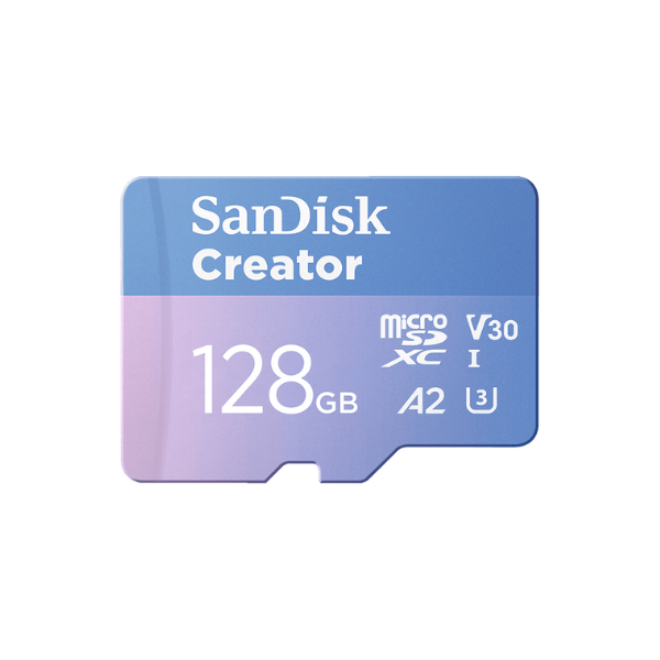 Thẻ nhớ Micro SanDisk Creator 128GB V30 U3 C10 A2 UHS-I upto 190MB s (SDSQXAA-128G-GN6MS)-SDSQXAA-128G-GN6MS-2