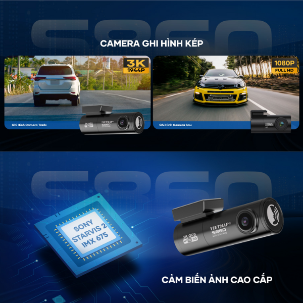 Camera hành trình Vietmap cảnh báo giao thông S860-S860-9