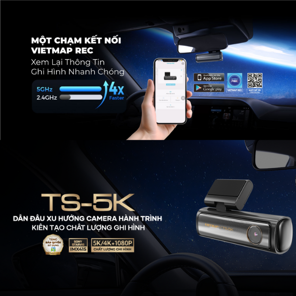 Camera hành trình Vietmap cảnh báo giao thông TS-5K-TS-5K-6