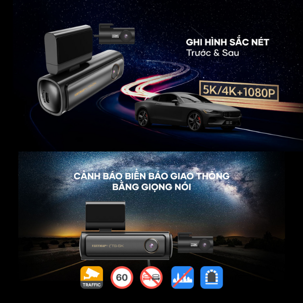 Camera hành trình Vietmap cảnh báo giao thông TS-5K-TS-5K-8