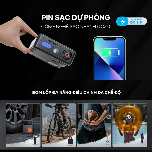 Bơm lốp điện tử thông minh Vietmap MF 139 13000 mAh (4 in 1)-DK-MF139-13000Ma-7