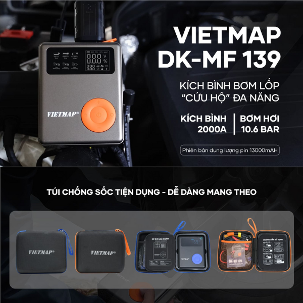 Bơm lốp điện tử thông minh Vietmap MF 139 8000 mAh (4 in 1)-DK-MF139-8000Ma-8