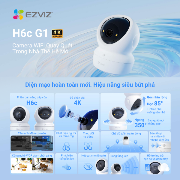 Camera IP 360 độ 8MP EZVIZ H6C G1-H6C-G1-8MP-8