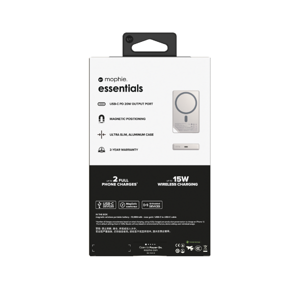 Pin sạc dự phòng Mophie Essentials Snap+ 10.000 mAh Metallic-401116530-7