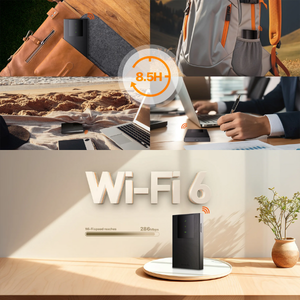 Bộ phát Wifi di động 4G LTE 286Mbps Tenda 4G180-V4-4G180V4-7