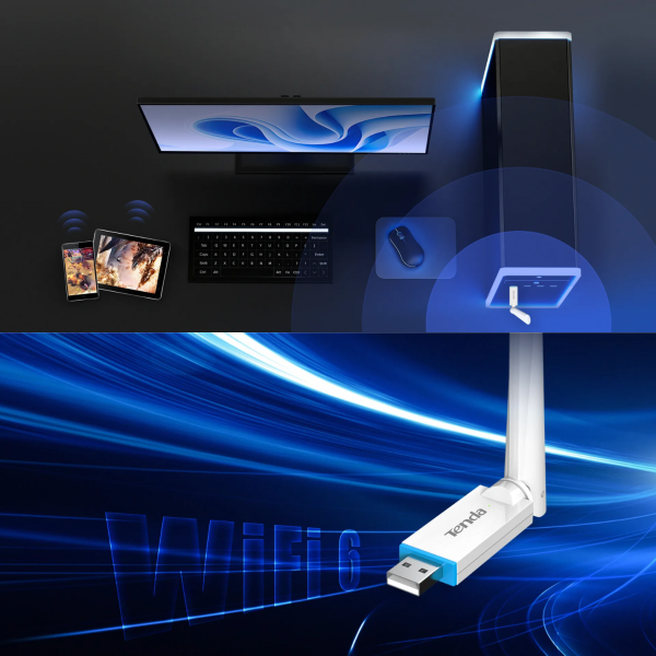 Đầu chuyển đổi USB Wifi 6 AX300 Tenda U2 V5-U2v5-7