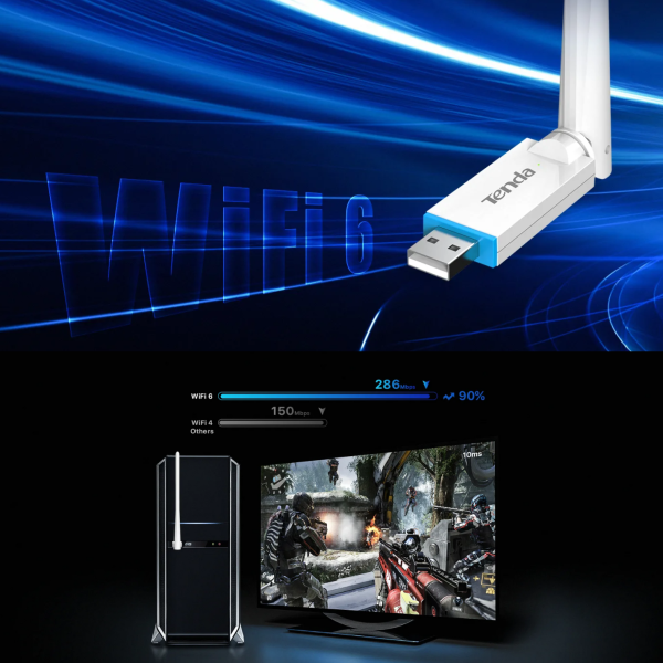 Đầu chuyển đổi USB Wifi 6 AX300 Tenda U2 V5-U2v5-9