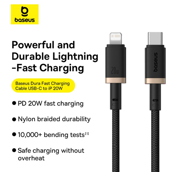 Cáp Type-C to Lightning Baseus Dura Series 20W 1M-P10377800U01-01-2