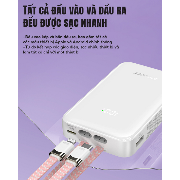 Pin sạc dự phòng Pisen Quick Powerlink X2 22.5W 10.000 mAh-TP-D165-2