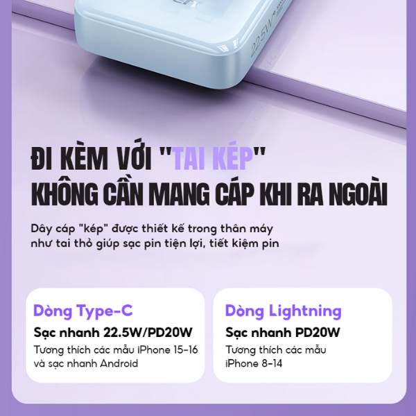 Pin sạc dự phòng Pisen Quick Powerlink X2 22.5W 10.000 mAh-TP-D165-6