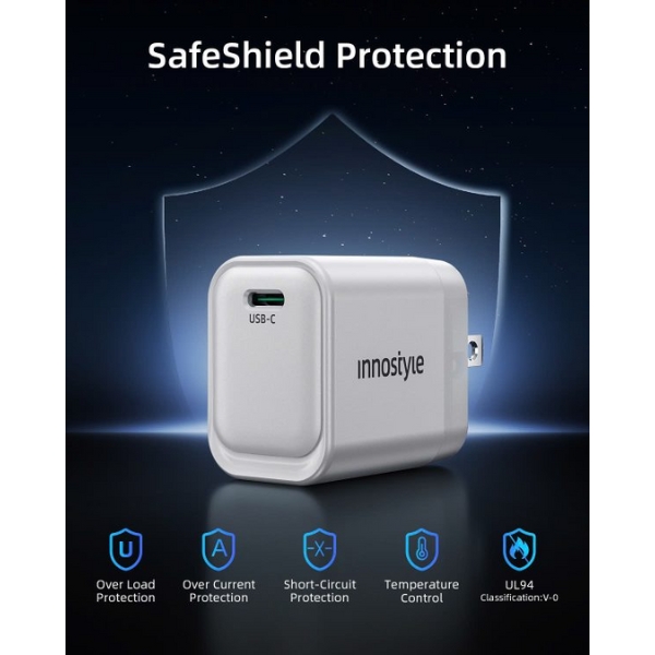 Cốc sạc nhanh Innostyle 45W Type-C GoCharge-IC45WHT-US-5