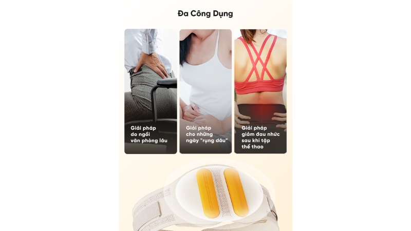 Đai massage chườm nóng bụng và thắt lưng Breo Y2-BREOY2-WHT-15