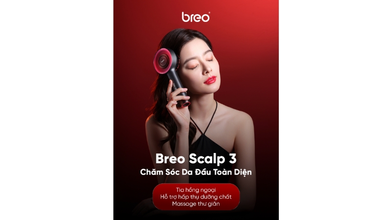 Lược điện massage da đầu Breo Scalp 3-BREOSCLAP3-RD-2