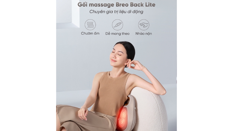 Gối massage Breo Back Lite-BREOBACKLITE-GRY-14