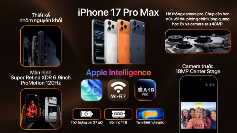 iPhone 17 Pro Max 1TB - Chính hãng VN-MFYV4ZP A-2