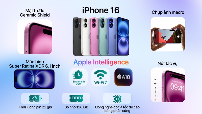 iPhone 16 128GB - Chính hãng VN A - MYED3VN A-MYED3VN A-2