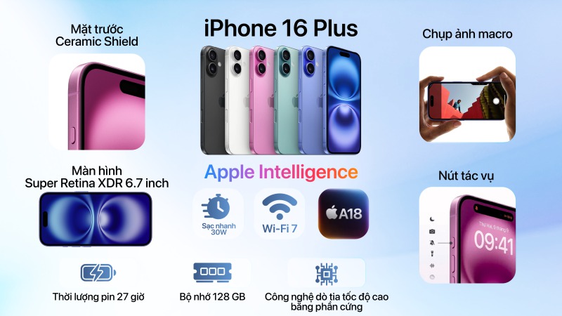 iPhone 16 Plus 128GB - Chính hãng VN A-MXVY3VN A-2
