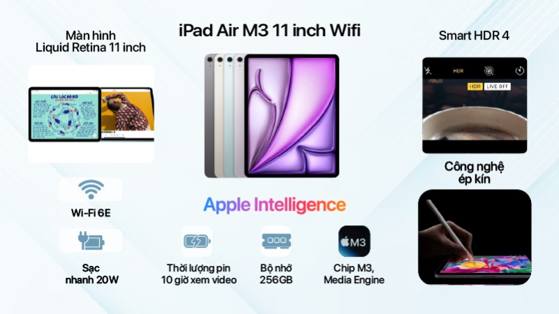 iPad Air M3 11 inch Wifi 256GB - Chính hãng VN-MCA44ZA A-2