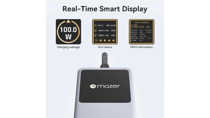 Hub chuyển đổi Type-C Mazer 7 in 1 Ai InfiniteHub Ultra-M-Ai-Hub72-GY-2