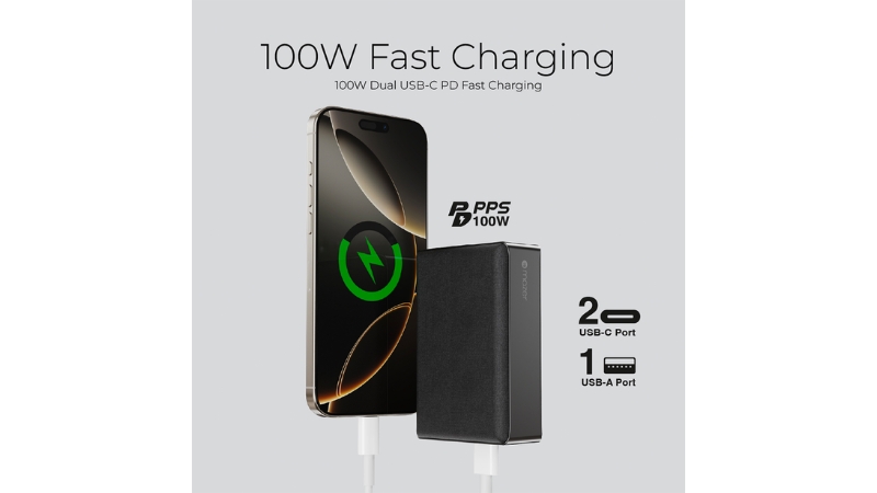 Pin dự phòng sạc nhanh Mazer 24.000mAh PD100W PowerCharge-M-PC100W24V3-BK-8