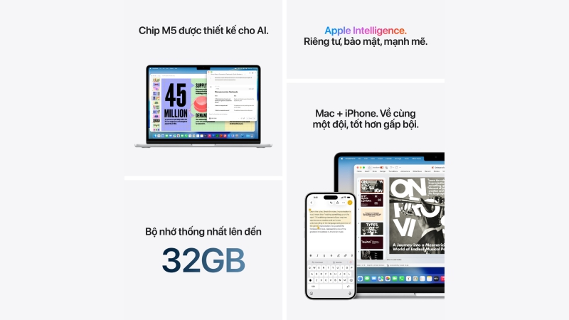 MacBook Air M5 2026 13 inch 10CPU 8GPU 16GB 512GB-MDHH4SA A-4