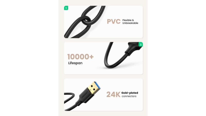 Cáp truyền dữ liệu 2 đầu USB 3.0 Ugreen US128-US128-10370-3
