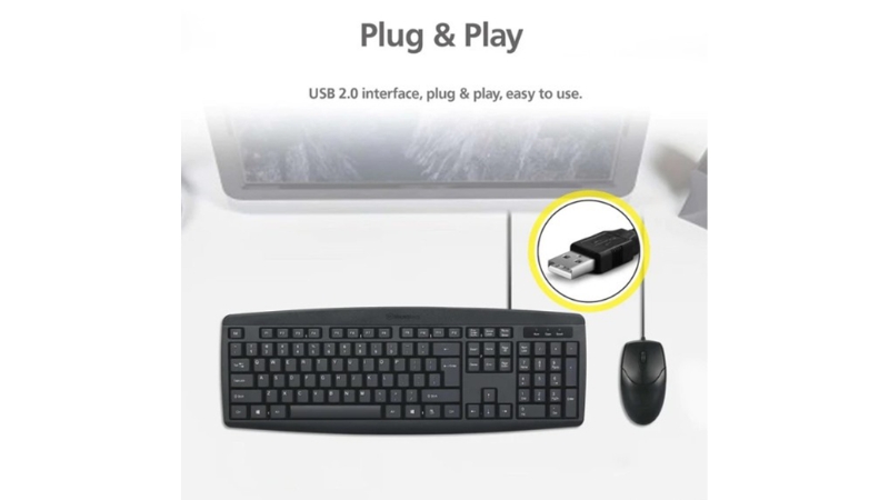 Bộ bàn phím chuột có dây MicroPack Combo Lite Classic Wired KM-2003-KM-2003 EN BK-8
