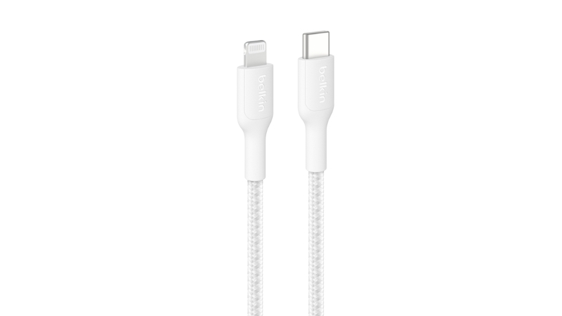 Cáp Type-C to Lightning Belkin 30W 1M bọc dù-CAA022fq1MWH-2