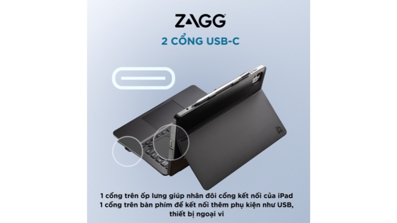 Ốp lưng kèm bàn phím iPad Gen 10 A16 ZAGG Pro Keys Connect-103420732-10