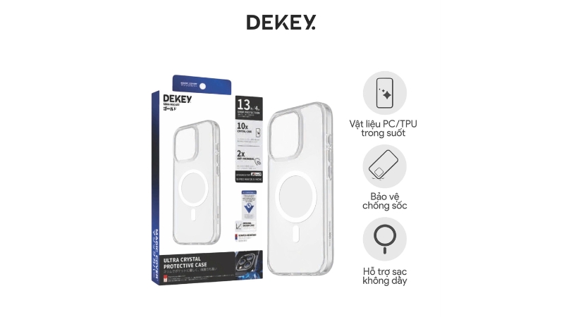 Ốp lưng Magsafe iPhone 13 Pro Dekey Magic Cover Ultral Crystal-8936214496549-3