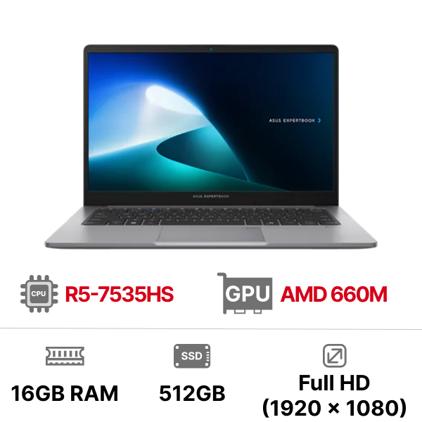 Laptop ASUS ExpertBook B1 BM1403CDA-S60974W (Ryzen R5-7535HS|16GB|512GB|14 inch FHD|AMD 660M|Win 11)
