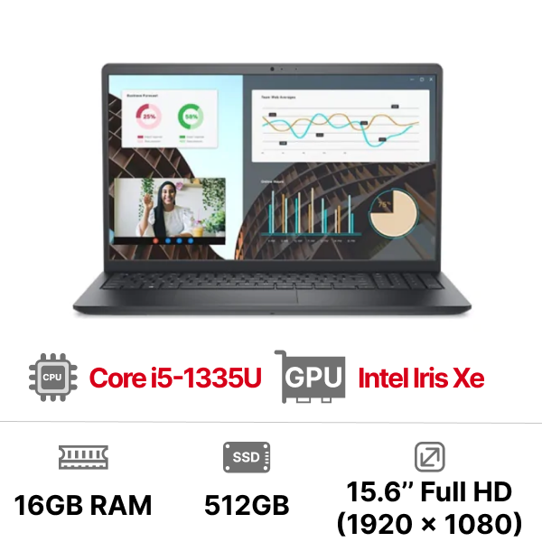 Laptop Dell Vostro 3530 80GG93 i5-1335U| 16GB| 512GB| OB| 15.6 FHD| Win11+Office