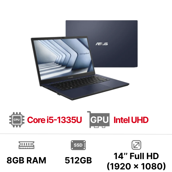 Laptop ASUS ExpertBook B1 B1402CVA-NK0062W (i5-1335U 8GB 512GB 14inch FHD Fingerprint Win 11)