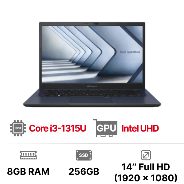 Laptop ASUS ExpertBook B1 B1402CVA-NK0104W (Intel Core i3-1315U 256GB 8GB Intel UHD 14 inch FHD Win 11 Đen)