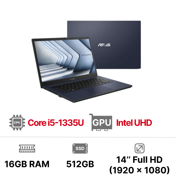 Laptop ASUS ExpertBook B1 B1502CVA-NJ0175W (Intel Core i5-1335U 16GB 512GB Intel UHD 15.6 inch FHD Win 11 Đen)