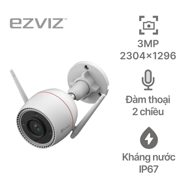Camera IP ngoài trời 3MP EZVIZ H3C 2K Full Color