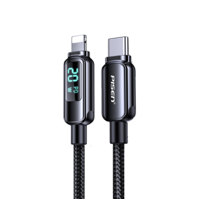 Cáp Type-C to Lightning Pisen đo công suất sạc 2m