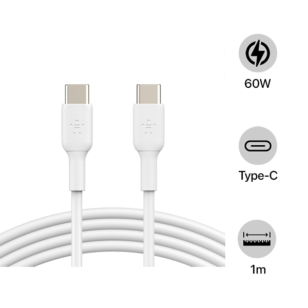 Cáp Type-C to Type-C Belkin 60W vỏ nhựa 1M - Qua Sử Dụng