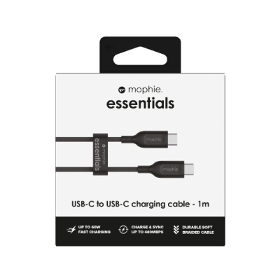 Cáp Type-C to Type-C Mophie Essentials 60W 1M