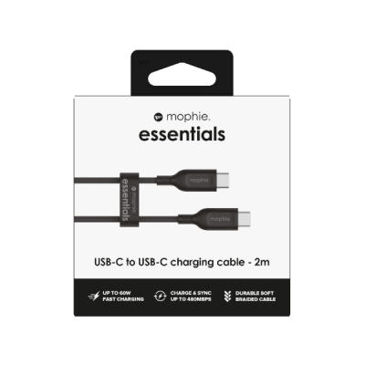 Cáp Type-C to Type-C Mophie Essentials 60W 2M