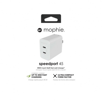 Cốc sạc nhanh Mophie 45W 2 cổng Type-C GaN