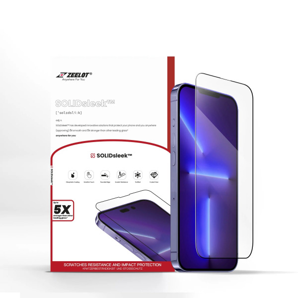 Cường lực iPhone 14 Plus 13 Pro Max Zeelot Solidsleek