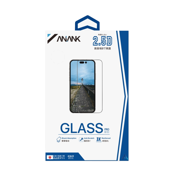 Cường lực iPhone 15 Pro Max ANANK trong suốt 2.5D (viền đen)