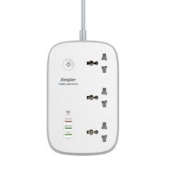 Ổ điện đa năng Energizer Wifi 3AC kèm 3 x USB-A và 1 x Type-C sạc nhanh PD 30W