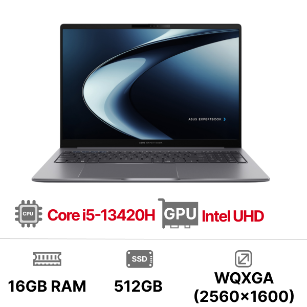 Laptop ASUS ExpertBook P3605CVA-PL0042W (Intel Core i5-13420H | 16GB | 512GB | 16 inch WQXGA | Intel UHD | Windows 11 Home | Xám)