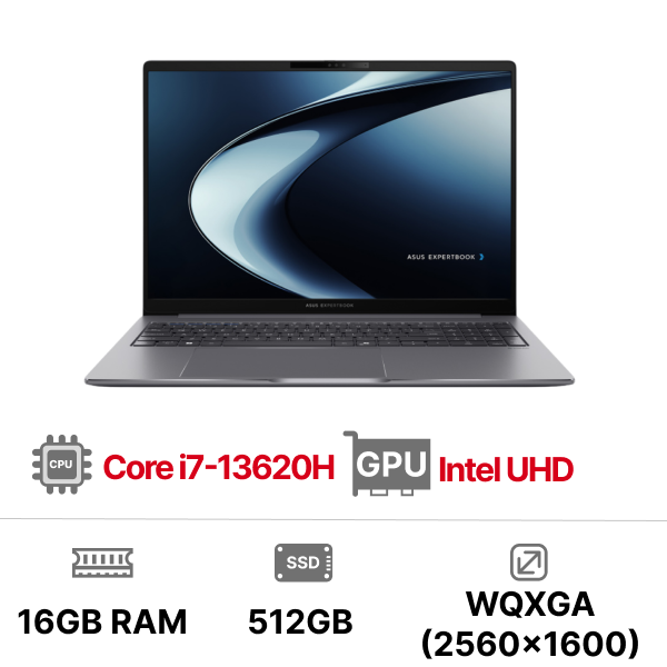 Laptop ASUS ExpertBook P3605CVA-PL0047W (Intel Core i7-13620H | Intel UHD | 16 inch WQXGA | 16GB | 512GB | Win 11 | Xám)