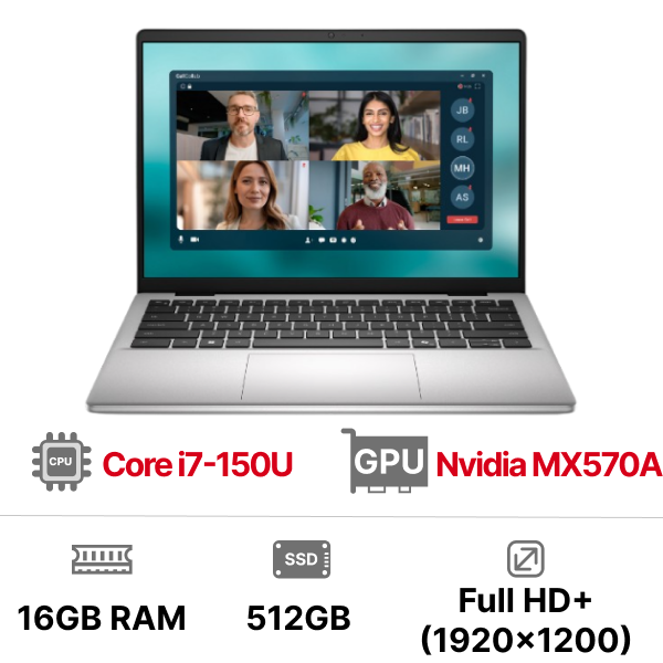 Laptop Dell 14 DC14250 F0FTK7 (Core 7-150U Ram 16GB SSD 512GB MX570A 2GB 14 inch Windows 11 Home Office 1Y Bạc)